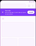 Mockup view of web app install banner at top of window